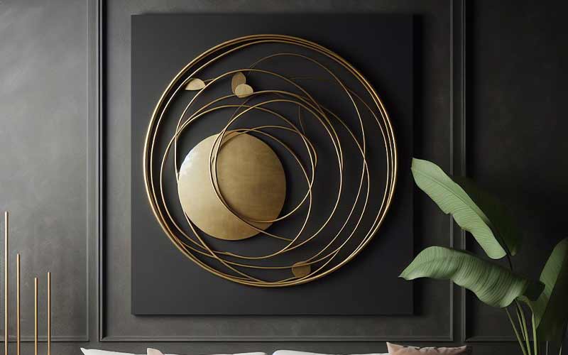 Abstract brass wall art decor