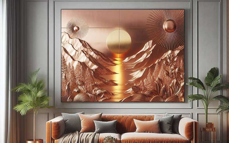 Copper metal for wall decor