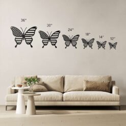 American Flag Butterfly Metal Wall Art - Image 9