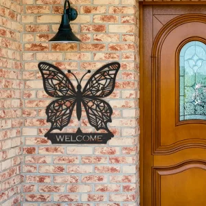 Alternative view of Entrance Welcome Butterfly Metal Art Sign