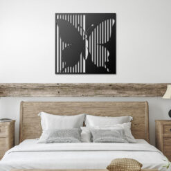 Minimalist Square-framed Butterfly Metal Wall Art - Image 5