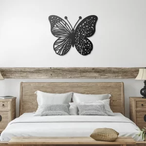 Alternative view of Heart-inspired Butterfly Metal Wall Art
