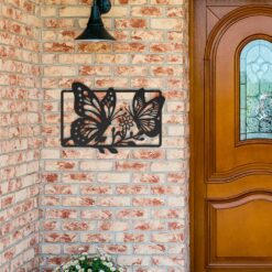 Rounded-rectangle Butterflies Garden Metal Wall Art - Image 8