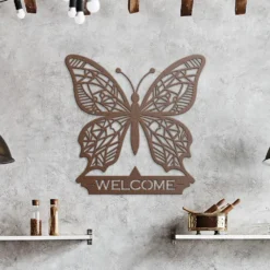 Entrance Welcome Butterfly Metal Art Sign - Image 3