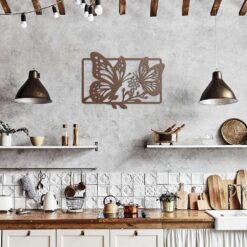 copper Rectangular butterfly metal wall art hanging