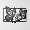 Flying Butterflies Garden Metal Wall Art-Rectangle-framed