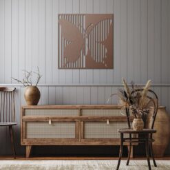 Minimalist Square-framed Butterfly Metal Wall Art - Image 6