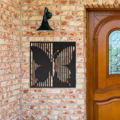 Minimalist Square-framed Butterfly Metal Wall Art - Image 4