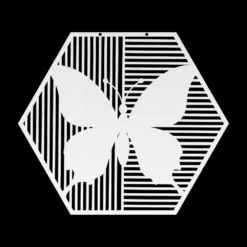 Minimalist Polygon Butterfly Metal Wall Art