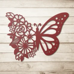 Floral Monarch Butterfly Metal Wall Art for Beauty Rooms - Image 4