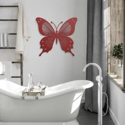 Patterned Swallowtail Butterfly Metal Wall Art - Image 3