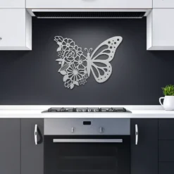 Floral Monarch Butterfly Metal Wall Art for Beauty Rooms - Image 5