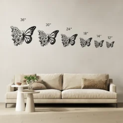 Floral Monarch Butterfly Metal Wall Art for Beauty Rooms - Image 8