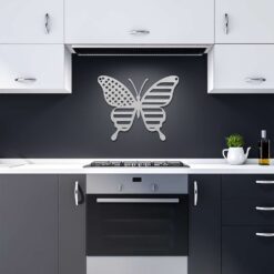 American Flag Butterfly Metal Wall Art - Image 5