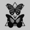 Triangle metal butterflies wall art decor