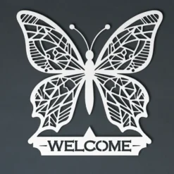 Entrance Welcome Butterfly Metal Art Sign - Image 6