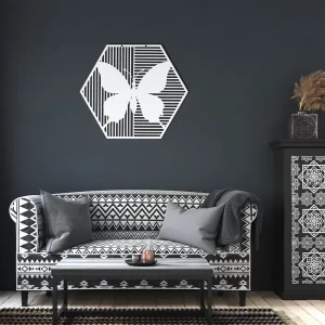 Alternative view of Minimalist Polygon Butterfly Metal Wall Art