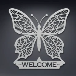Entrance Welcome Butterfly Metal Art Sign - Image 5