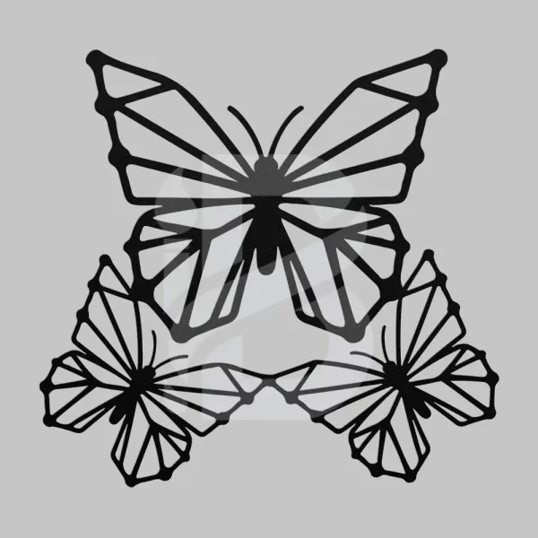 Trio metal butterflies metal fence decor and indoor wall art