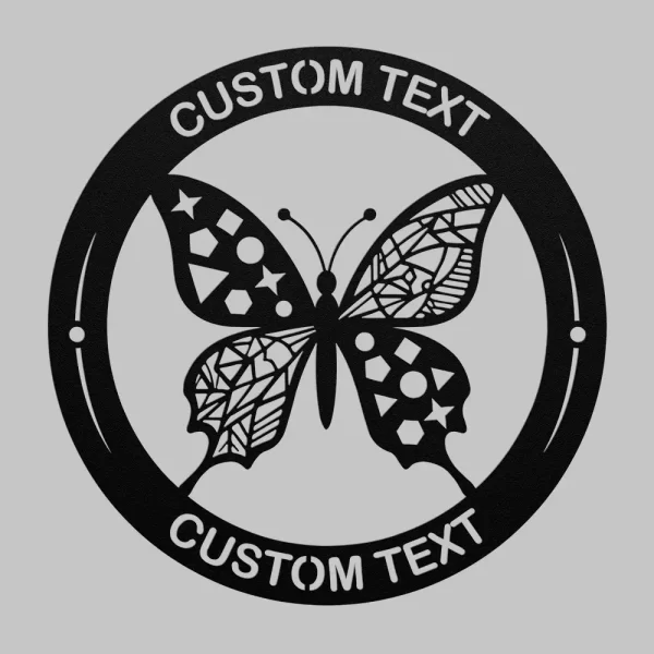 Custom Text Butterfly Metal Sign