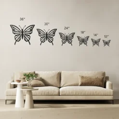 Abstract Butterfly Metallic Wall Art - Image 9