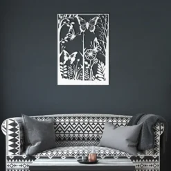 White colored showcase in a dark living room