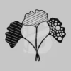 3-set abstract ginkgo leaves metal wall decor art