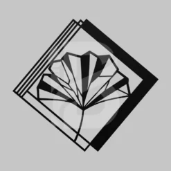 Abstract ginkgo biloba leaf metal wall art polygon