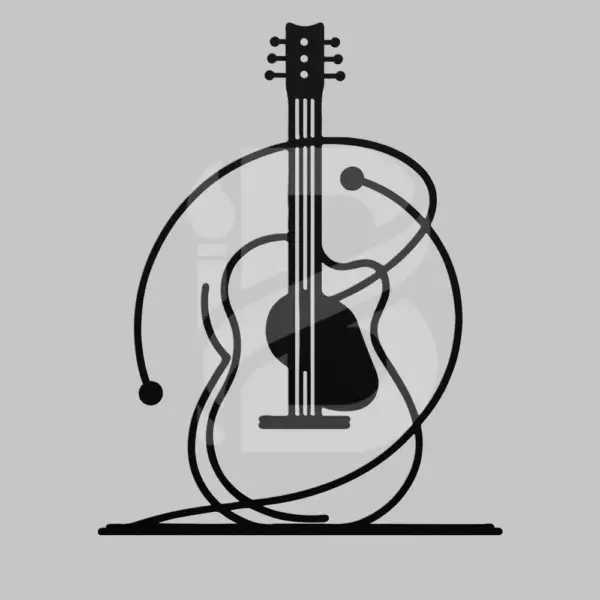 Acoustic abstract guitar metal wall art