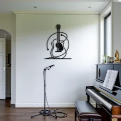 Alternative view of Acoustic Abstract Guitar Metal Wall Art