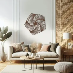 Hexagonal Spiral Triangles Abstract Metal Wall Art - Image 5