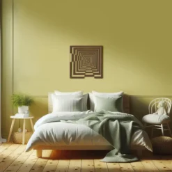 Brown metal concentric square op art