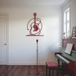 Acoustic Abstract Guitar Metal Wall Art - Image 3