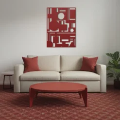 20th-Century Abstract Geometric Metal Wall Art - Image 4
