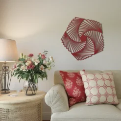 Hexagonal Spiral Triangles Abstract Metal Wall Art - Image 3