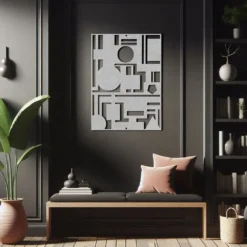 20th-Century Abstract Geometric Metal Wall Art - Image 5