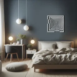 Concentric Squares Optical 3D Metal Wall Art - Image 6