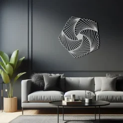 Hexagonal Spiral Triangles Abstract Metal Wall Art - Image 4