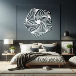 Hexagonal Spiral Triangles Abstract Metal Wall Art - Image 6