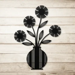Geometric Bloom  Metal Flower Vase Wall Art - Image 7