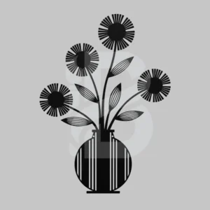 Geometric Bloom Metal Flower Vase Wall Art