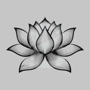 Large metallic striped lotus flower outdoor art