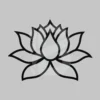 Minimalist lotus flower outline metal art for walls and outdoor decor