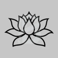 Minimalist lotus flower outline metal art for walls and outdoor decor