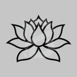 Minimalist lotus flower outline metal art for walls and outdoor decor