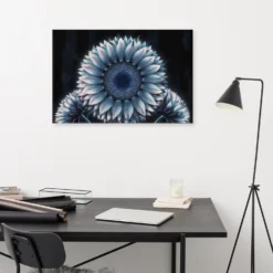 24 by 36 inch blue silver wall hanging home office