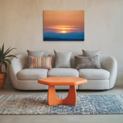 Extra Large Orange and Blue Sunset Canvas Artwork - Image 6