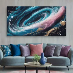 Large Abstract Space Canvas Wall Art: Cosmic Night Sky Print - Image 7