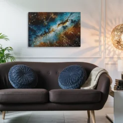 32 by 48 wall art canvas blue brown
