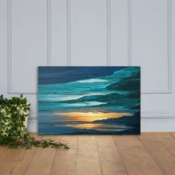 32 by 48 coastal sunset canvas art outdoor